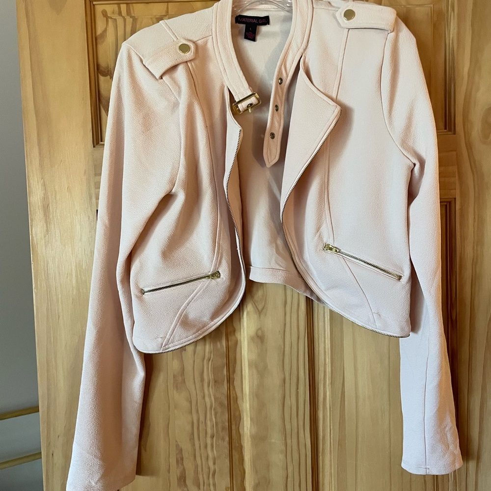 Material Girl Blush Pink Cropped Jacket